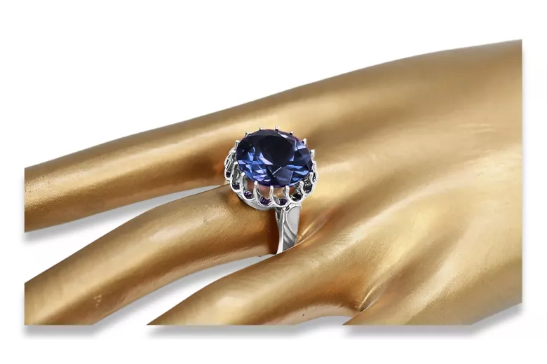 Ring Vintage Jewlery Sapphire Sterling silver 925 vrc035s
